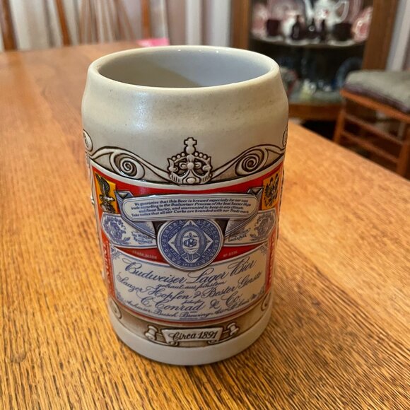 Vintage Antique Budweiser Label Beer Stein - Picture 3 of 6